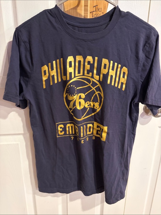 NBA Other - Philadelphia 76ers Joel Embiid Navy Blue Graphic T-Shirt Adult Small